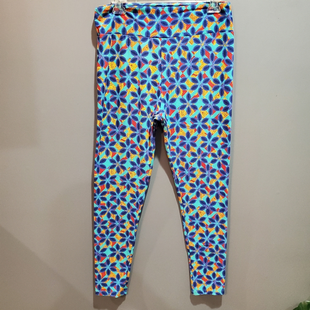 LulaRoe- multicolored, tropical leggings, TC